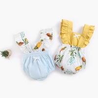 Load image into Gallery viewer, Baby Kid Girls Color-blocking Fruit Cartoon Print Rompers Wholesale 22032242
