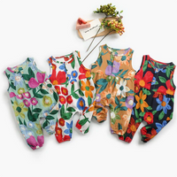 Load image into Gallery viewer, Baby Kid Girls Flower Print Jumpsuits Wholesale 22032265
