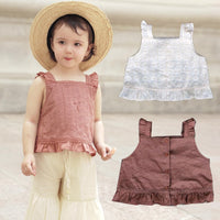 Load image into Gallery viewer, Baby Kid Girls Solid Color Flower Embroidered Tank Tops Wholesale 22032277
