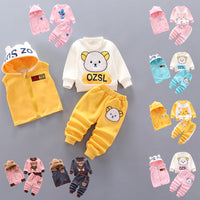 Load image into Gallery viewer, 3 Pieces Set Baby Kid Unisex Letters Animals Cartoon Print Vests Waistcoats Hoodies Swearshirts And Pants Wholesale 22032890
