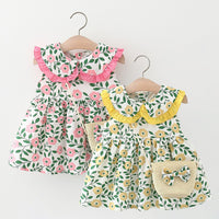 Load image into Gallery viewer, Baby Girls Flower Bow Print Dresses Bag Wholesale 220330156
