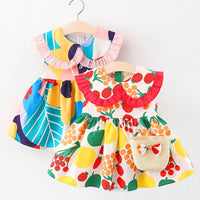 Load image into Gallery viewer, Baby Girls Fruit Print Dresses Wholesale 220330371
