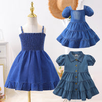 Load image into Gallery viewer, Baby Kid Girls Solid Color Dresses Wholesale 220330421
