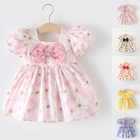 Load image into Gallery viewer, Baby Kid Girls Love heart Bow Print Dresses Wholesale 220330504
