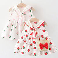 Load image into Gallery viewer, Baby Kid Girls Fruit Polka dots Print Dresses Wholesale 220330530
