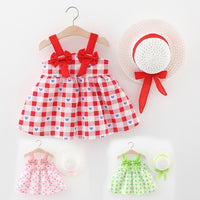 Load image into Gallery viewer, Baby Girls Love heart Checked Bow Dresses Wholesale 220330647
