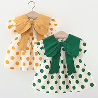 Load image into Gallery viewer, Baby Girls Polka dots Bow Print Dresses Wholesale 220330691
