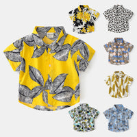 Load image into Gallery viewer, Baby Kid Boys Flower Cartoon Graphic Print Shirts Wholesale 220407245
