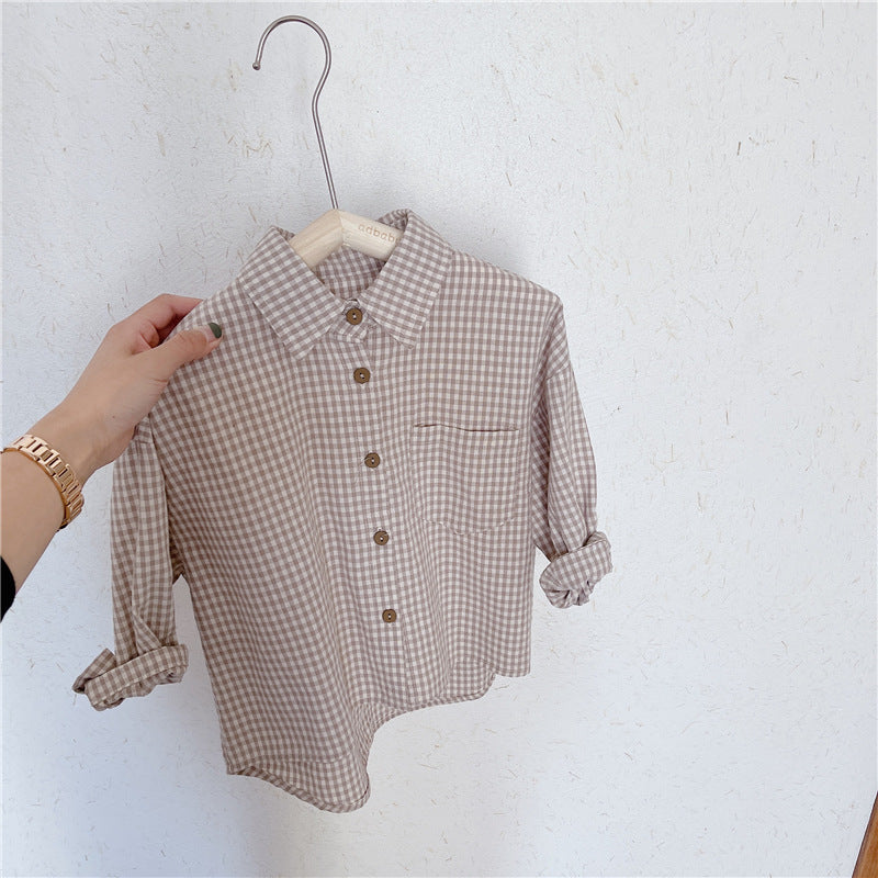 Baby Kid Unisex Checked Shirts Wholesale 220418150