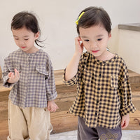Load image into Gallery viewer, Baby Kid Girls Checked Tops Wholesale 220418224

