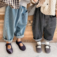 Load image into Gallery viewer, Baby Kid Unisex Solid Color Jeans Wholesale 220418283

