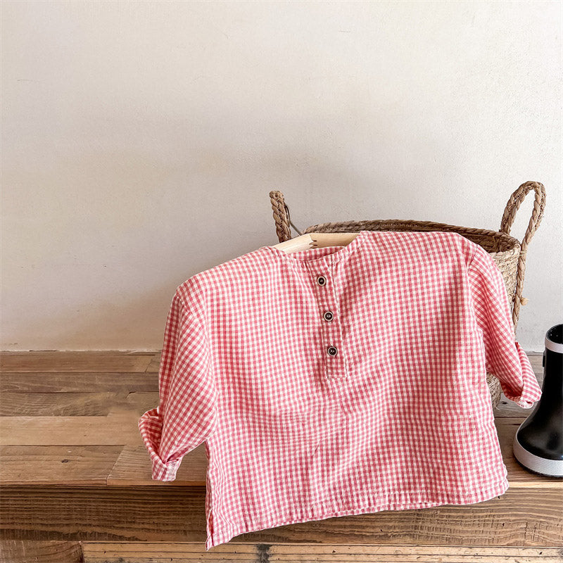 Baby Kid Unisex Checked Shirts Wholesale 220418300