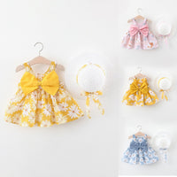 Load image into Gallery viewer, Baby Kid Girls Flower Bow Print Dresses Wholesale 22041939
