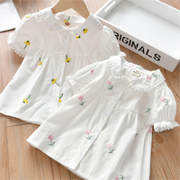 Load image into Gallery viewer, Kid Girls Flower Embroidered Blouses Wholesale 220505140
