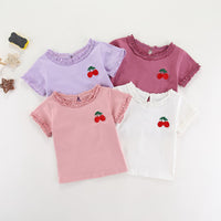 Load image into Gallery viewer, Baby Kid Girls Fruit Embroidered T-Shirts Wholesale 220510246
