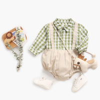 Load image into Gallery viewer, Baby Boys Checked Rompers Wholesale 22052655
