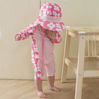 Load image into Gallery viewer, Baby Kid Girls Color-blocking Flower Print Beach Rompers Swimwears Wholesale 22060658
