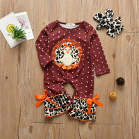 Load image into Gallery viewer, Baby Unisex Polka dots Cartoon Bow Cow Thanksgiving Jumpsuits Wholesale 220726121
