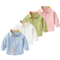 Load image into Gallery viewer, Baby Kid Boys Letters Dinosaur Cartoon Embroidered Shirts Wholesale 22080267
