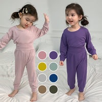 Load image into Gallery viewer, 2 Pieces Set Baby Kid Unisex Solid Color Tops And Pants Wholesale 220815502
