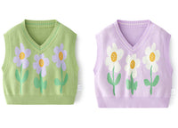 Load image into Gallery viewer, Baby Kid Girls Flower Crochet Vests Waistcoats Knitwear Wholesale 220817199
