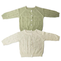 Load image into Gallery viewer, Baby Girls Solid Color Crochet Cardigan Wholesale 220817350
