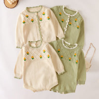 Load image into Gallery viewer, Baby Girls Flower Crochet Embroidered Cardigan Wholesale 220817563
