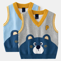 Load image into Gallery viewer, Kid Boys Color-blocking Cartoon Crochet Alphabet Vests Waistcoats Wholesale 220819498
