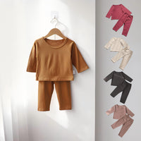 Load image into Gallery viewer, 2 Pieces Set Baby Kid Unisex Solid Color Tops And Pants Wholesale 220831255
