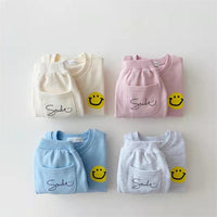 Load image into Gallery viewer, 2 Pieces Set Baby Kid Unisex Expression Print Hoodies Swearshirts And Letters Pants Wholesale 220902128
