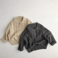 Load image into Gallery viewer, Baby Kid Unisex Solid Color Crochet Sweaters Wholesale 220914329
