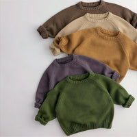 Load image into Gallery viewer, Baby Kid Unisex Solid Color Crochet Sweaters Wholesale 220914543
