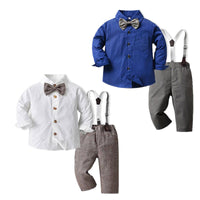 Load image into Gallery viewer, 2 Pieces Set Baby Kid Big Kid Boys Dressy Solid Color Bow Shirts And Suits Jumpsuits Wholesale 22091689
