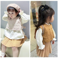 Load image into Gallery viewer, Baby Kid Girls Solid Color Vests Waistcoats Knitwear Wholesale 221011144
