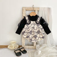 Load image into Gallery viewer, Baby Girls Color-blocking Flower Rompers Wholesale 221018530
