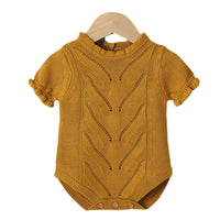 Load image into Gallery viewer, Baby Girls Solid Color Knitwear Rompers Wholesale 22102869
