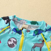 Load image into Gallery viewer, Baby Kid Unisex Flower Animals Print Beach Rompers Swimwears Wholesale 221101149
