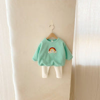 Load image into Gallery viewer, 2 Pieces Set Baby Unisex Letters Rainbow Hoodies Swearshirts And Solid Color Pants Wholesale 221103483
