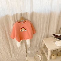 Load image into Gallery viewer, 2 Pieces Set Baby Unisex Letters Rainbow Hoodies Swearshirts And Solid Color Pants Wholesale 221103483

