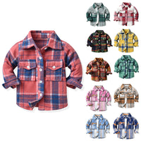 Load image into Gallery viewer, Baby Kid Unisex Color-blocking Checked Shirts Wholesale 221104477

