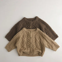 Load image into Gallery viewer, Baby Kid Unisex Solid Color Crochet Cardigan Knitwear Wholesale 22112145
