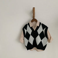 Load image into Gallery viewer, Baby Kid Unisex Checked Vests Waistcoats Knitwear Wholesale 22112157
