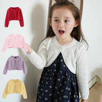 Load image into Gallery viewer, Kid Girls Solid Color Crochet Cardigan Wholesale 221206124
