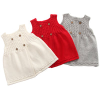 Load image into Gallery viewer, Baby Kid Girls Solid Color Crochet Dresses Wholesale 22120682
