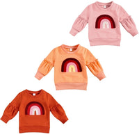 Load image into Gallery viewer, Baby Girls Rainbow Embroidered Hoodies Swearshirts Wholesale 221216100
