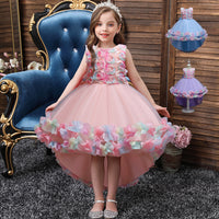 Load image into Gallery viewer, Kid Girls Color-blocking Flower Bow Dressy Birthday Party Princess Dresses Wholesale 221216140
