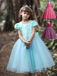 Load image into Gallery viewer, Kid Girls Color-blocking Butterfly Bow Birthday Party Princess Dresses Wholesale 221216234
