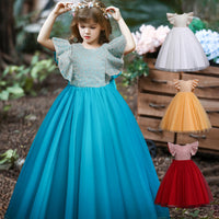 Load image into Gallery viewer, Kid Girls Solid Color Bow Print Birthday Party Princess Dresses Wholesale 221216240
