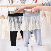 Load image into Gallery viewer, Baby Kid Girls Solid Color Lace Pants Leggings Wholesale 23010720
