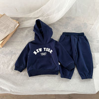 Load image into Gallery viewer, 2 Pieces Set Baby Unisex Letters Hoodies Swearshirts And Solid Color Pants Wholesale 230110216
